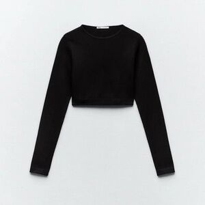 NWT ZARA Seamless Washed Rib Crop Top